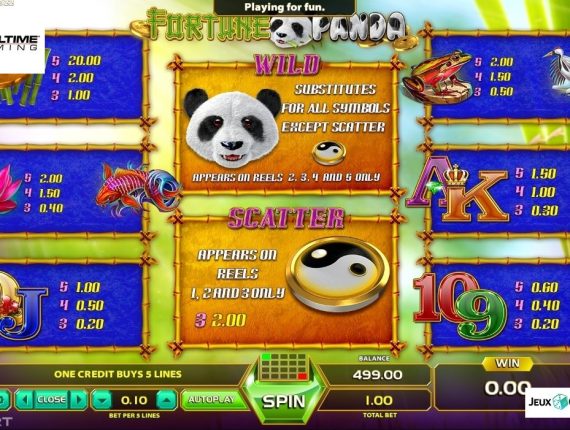 machine à sous Panda Magic écran 3