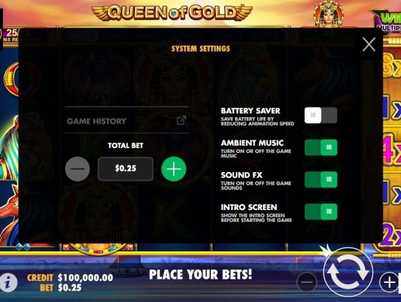 machine à sous Queen of Gold écran 4