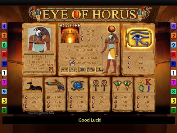 machine à sous Treasure of Horus écran 3