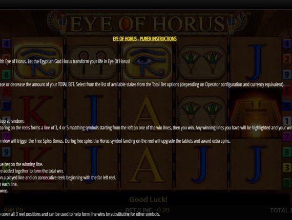 machine à sous Treasure of Horus écran 4