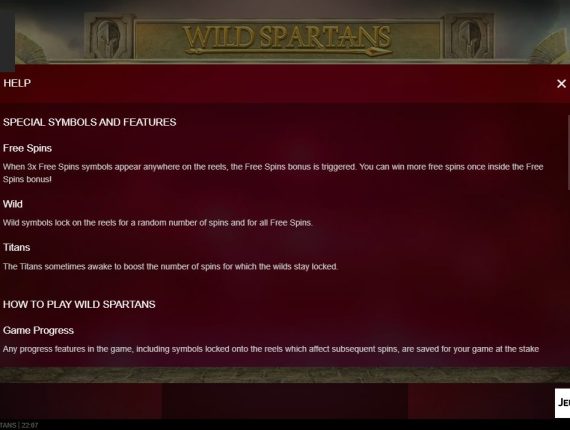 machine à sous Wild Spartans écran 4