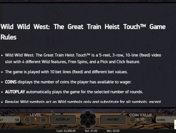 machine à sous Wild Wild West écran 4