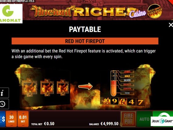 machine à sous Ancient Riches Casino écran 4