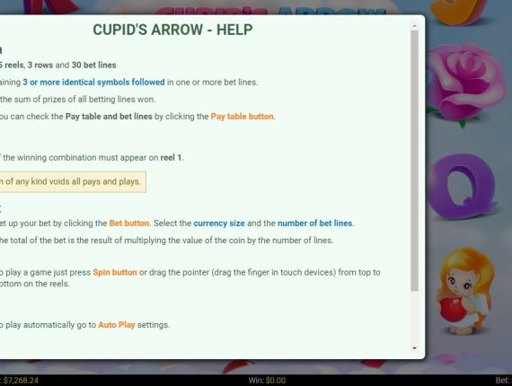 machine à sous Cupids Arrow écran 4