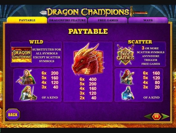 machine à sous Dragon Champions écran 3