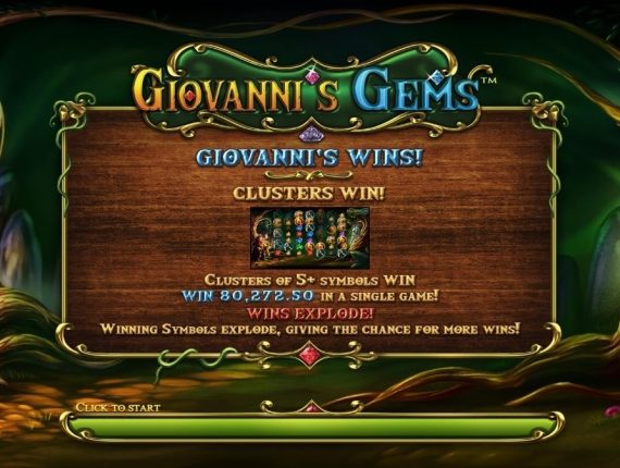 machine à sous Giovannis Gems écran 1