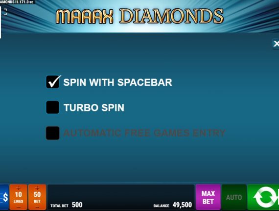 machine à sous Maaax Diamonds écran 4