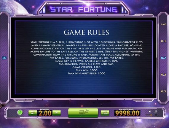 machine à sous Star Fortune écran 4