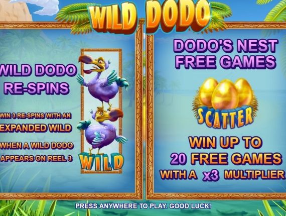 machine à sous Wild Dodo écran 1