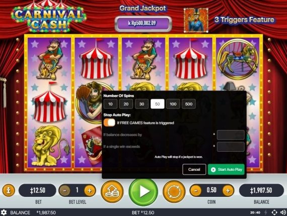 machine à sous Carnaval Cash écran 3