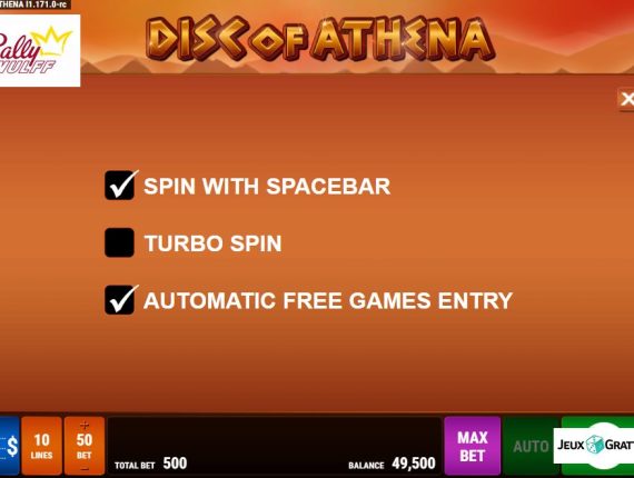 machine à sous Disc of Athena écran 4
