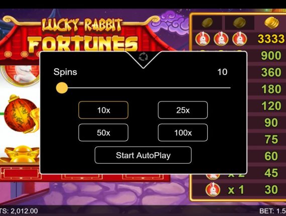 machine à sous Lucky Rabbits Loot écran 3