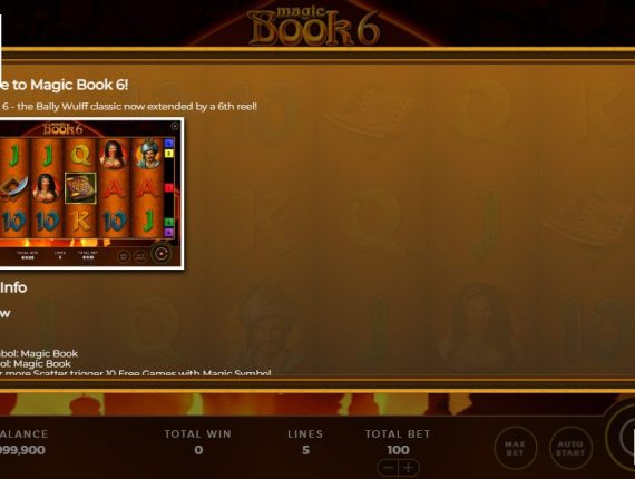 machine à sous Magic Book 6 écran 4