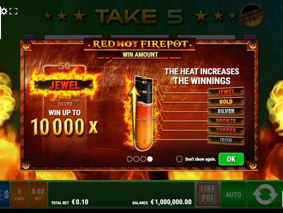 machine à sous Take 5 Red Hot Firepot écran 1