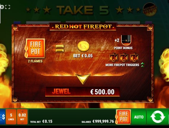 machine à sous Take 5 Red Hot Firepot écran 4
