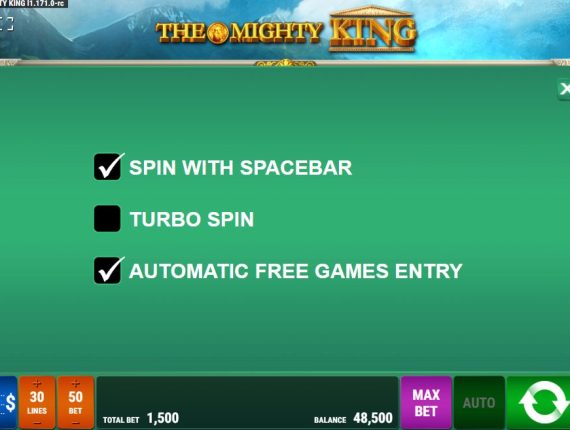 machine à sous The Mighty King écran 4