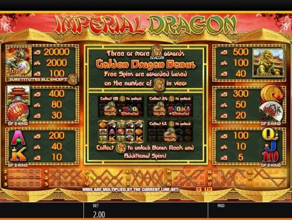 machine à sous Imperial Dragon écran 3
