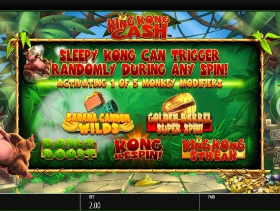 machine à sous King Kong Cash écran 1