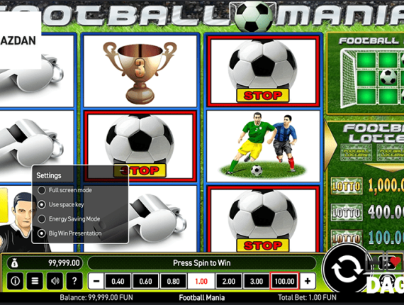 machine à sous Football Mania écran 2