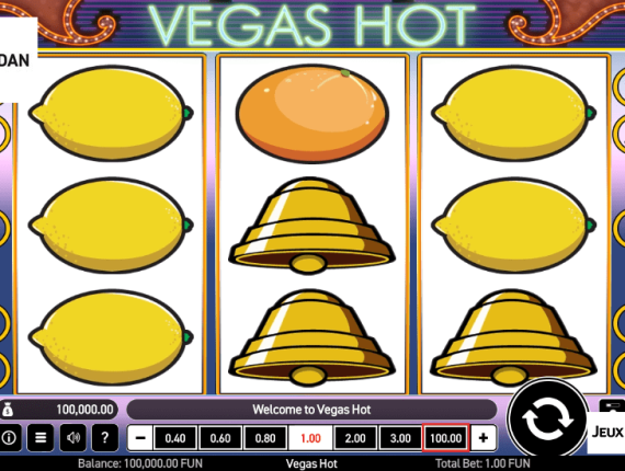 machine à sous Vegas Hot écran 1