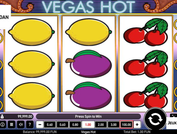 machine à sous Vegas Hot écran 2