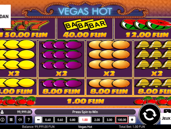 machine à sous Vegas Hot écran 3