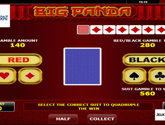 machine à sous Wild Panda écran 3