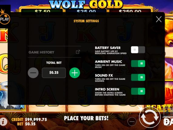 machine à sous Wolf Gold Pokie écran 4